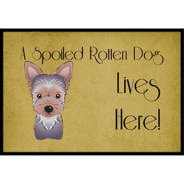 Carolines Treasures Yorkie Puppy Spoiled Dog Lives Here Indoor & Outdoor Mat, 24 x 36 in. CA77223 - main